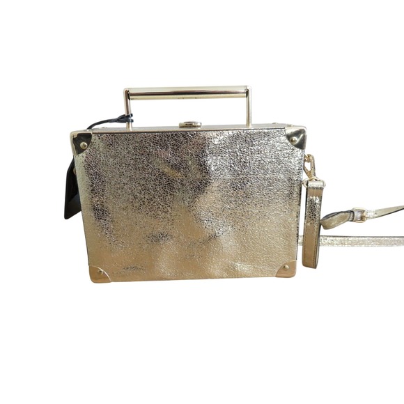 ALDO‎ DJ Razzle Record Player Crossbody Bag Gold Novelty Box Purse - Picture 6 of 10